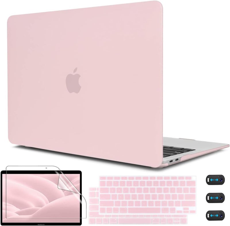 CISSOOK Baby Pink Case for MacBook Air 13 Inch A2337 M1 A2179 A1932 2021-2018 Release, Plastic Chalk Pink Hard Shell Cover with Keyboard Cover & Screen Protector for MacBook Air 13 with Touch ID 2021 - Image 1